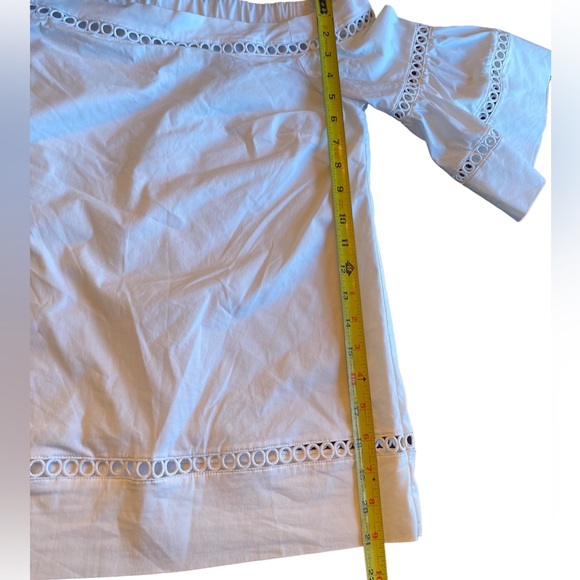 Michael Kors Embroidered White Off the Shoulder Blouse with Eyelet Detail - Picture 14 of 14